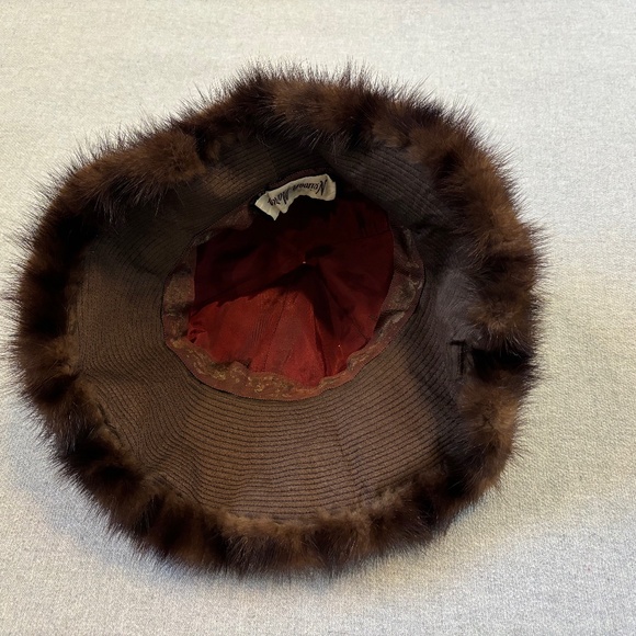 Gorgeous Vintage Wide Brimmed Brown Fur Hat Neiman Marcus - Picture 4 of 7